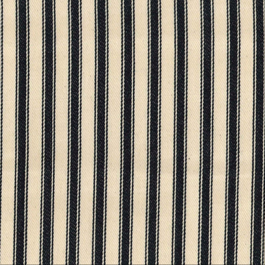 Cotton Canvas Ticking Stripes, Black