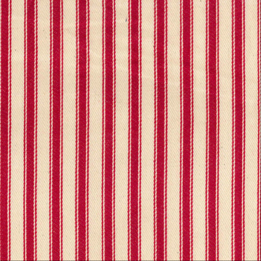 Cotton Canvas Ticking Stripes, Red