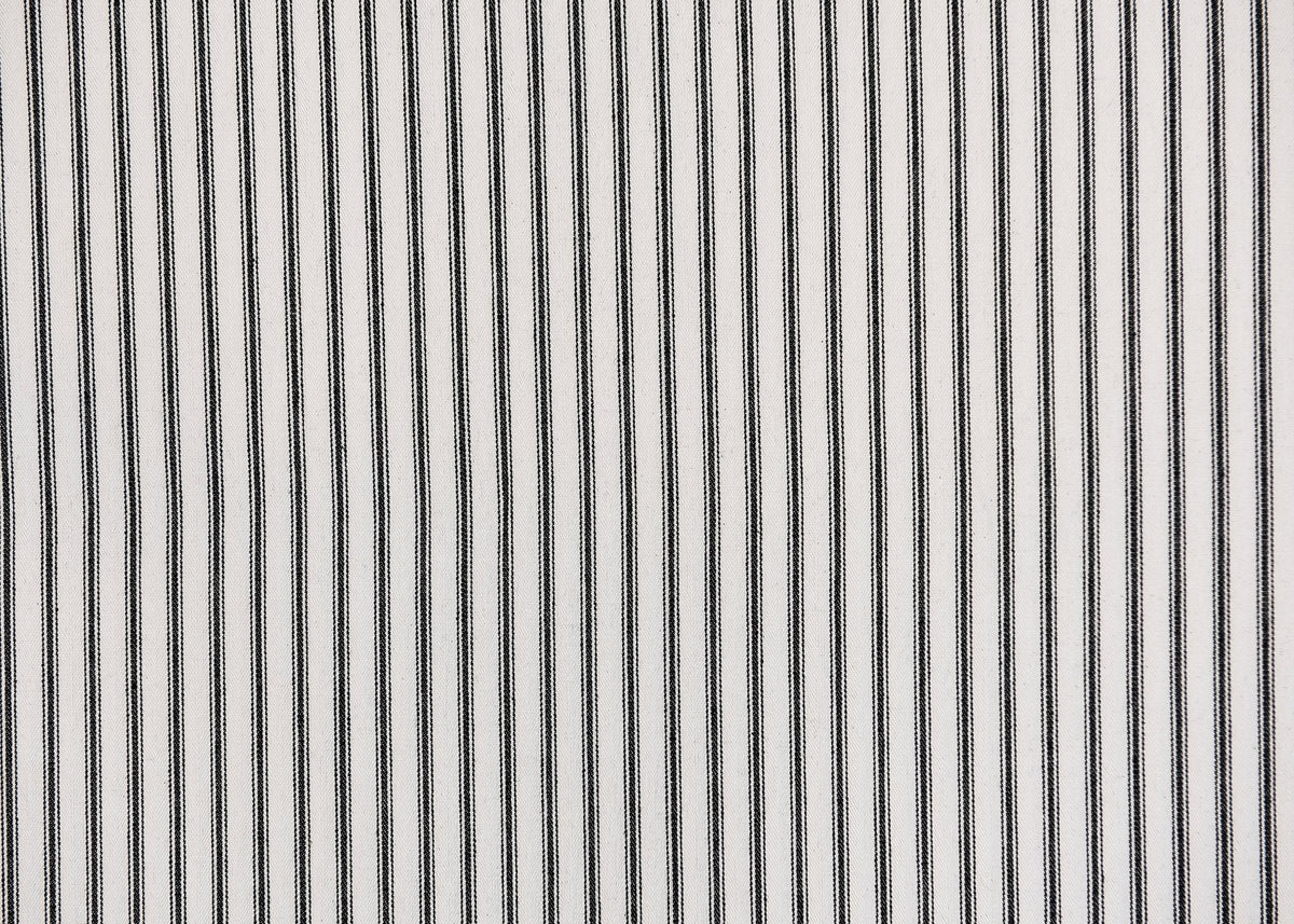 Black and white striped ticking for upholstery